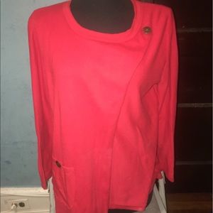 Pure handknit Red long sleeve sweater